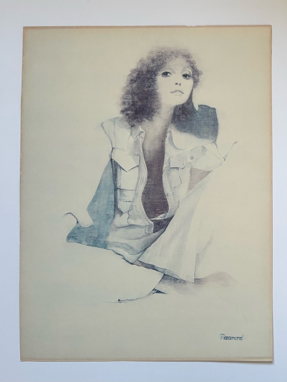 “Simone” Summer Mood Vintage Christine Rosamond 16x12 Lithograph Print